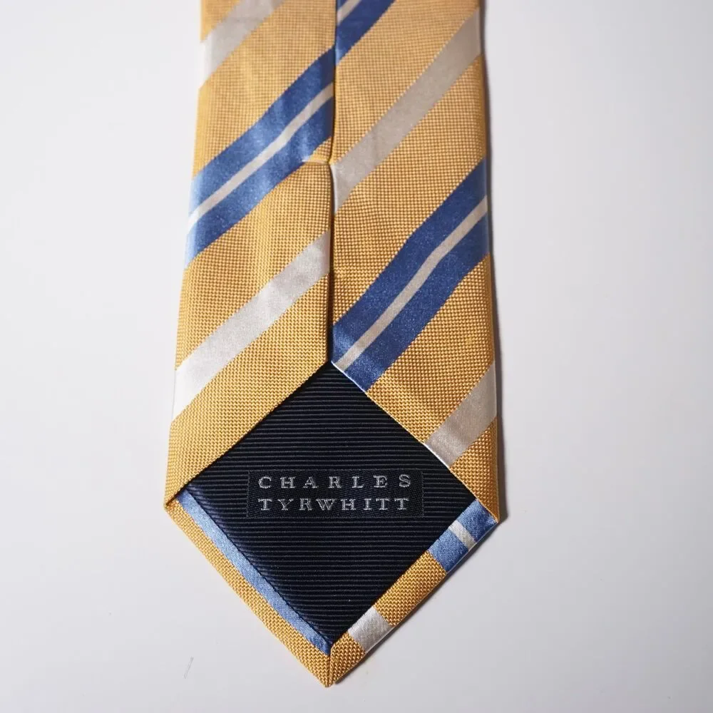 Charles Tyrwhitt Tie Yellow Diagonal Stripe